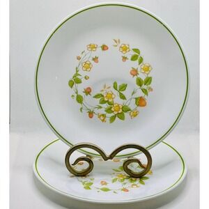 Vintage Corelle Corning Strawberry Sundae Plates 8.5in Set of 2